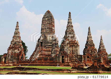 世界遺産 タイランド アユタヤ遺跡 ワット・チャイワッタナーラーム 世界遺産 タイランド アユタヤ遺跡 ワット・チャイワッタナーラーム 61779614