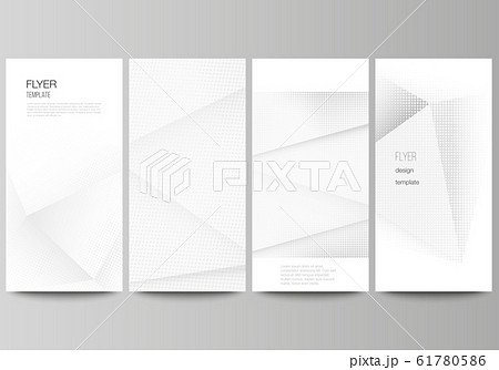 Vector layout of flyer, banner design templates for website advertising design, vertical flyer design, website decoration. Halftone dotted background with gray dots, abstract gradient background. 61780586