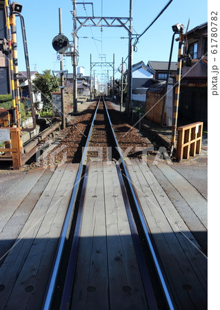 ナローゲージの踏切(四日市あすなろう鉄道) ナローゲージの踏切(四日市あすなろう鉄道) 61780782