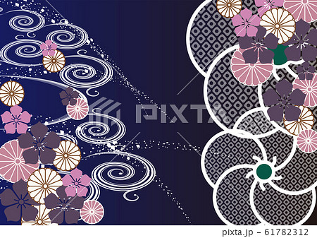 和柄 花模様のイラスト素材 和柄 花模様のイラスト素材