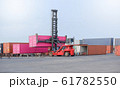 Container handlers in the harbor, transportation 61782550