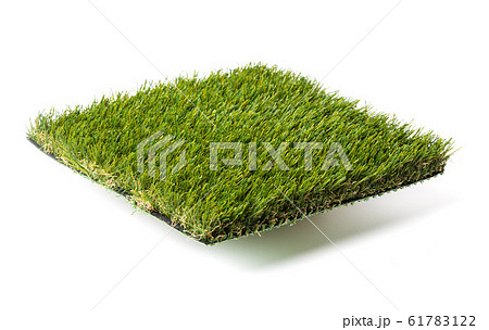 Section of Artificial Turf Grass Isolated On White 61783122
