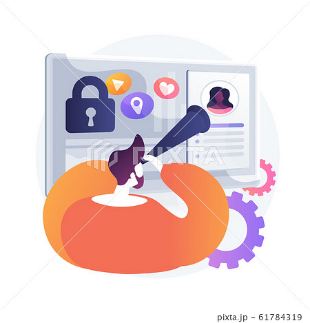 Social media stalking vector concept metaphor 61784319