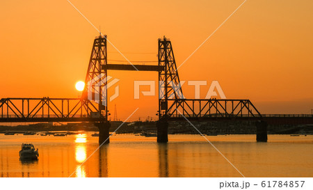 筑後川昇開橋の夕暮れ 61784857