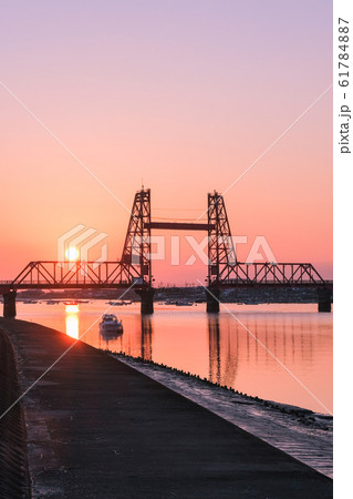 筑後川昇開橋の夕暮れ 61784887