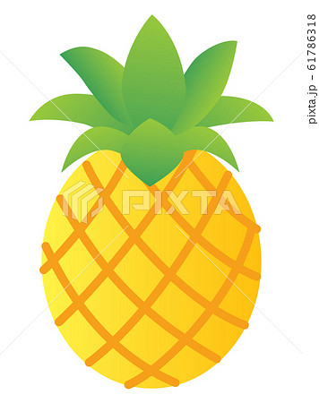 黄色いシンプルなパイナップルのイラストのイラスト素材 61786318 Pixta