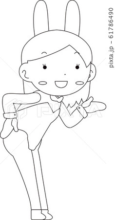 バニーガール かわいい 表情 ポーズ 喜怒哀楽のイラスト素材