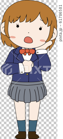 女学生 女子高生 教育 かわいい 表情 ポーズ 喜怒哀楽のイラスト素材