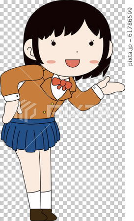 女学生 女子高生 教育 かわいい 表情 ポーズ 喜怒哀楽 61786599