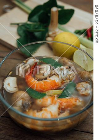 Hot and sour seafood soup (Tom Yum) 61787090