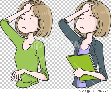 頭を抱える人のイラスト素材