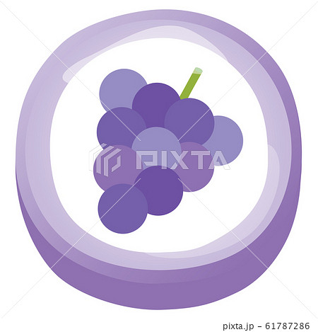 丸い紫のブドウの絵のキャンディーのイラスト素材