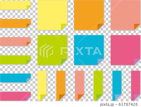 付箋イラストフレームセットのイラスト素材