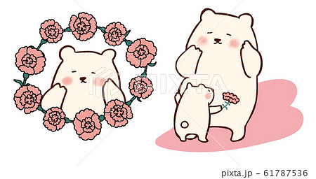 母の日 おかあさん感激クマのイラスト素材 母の日 おかあさん感激クマのイラスト素材