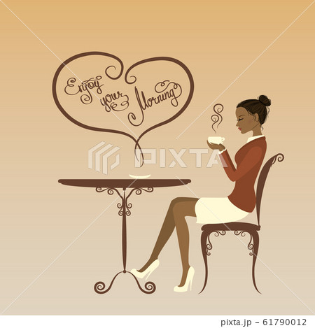 Beautiful girl drinking coffee, enjoy your morning 61790012