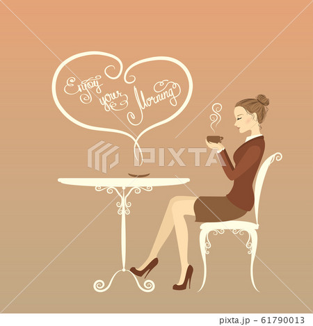 Beautiful girl drinking coffee, enjoy your morning 61790013
