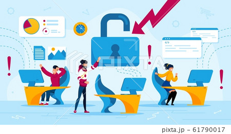 Computer Virus, Hacker Attack Flat Vector Concept Computer Virus, Hacker Attack Flat Vector Concept 61790017