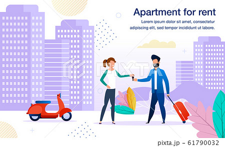 Contemporary Apartment for Rent Flat Vector Banner 61790032