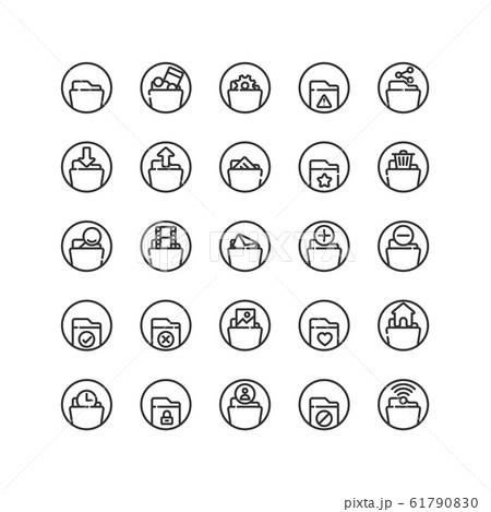 Folder outline icon set. Vector and Illustration. 61790830