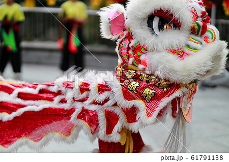 中華街のしし舞　獅子舞い　獅子 61791138