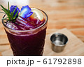 Close up Butterfly pea and lime juice in glass 61792898