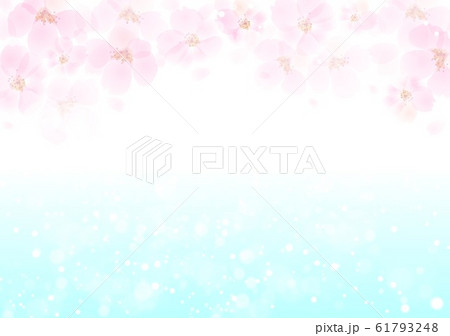 桜のキラキラ背景下青色 61793248