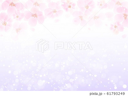 桜のキラキラ背景下紫色のイラスト素材