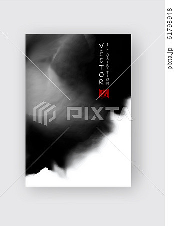 Black abstract design. Ink paint on brochure, Black abstract design. Ink paint on brochure, 61793948
