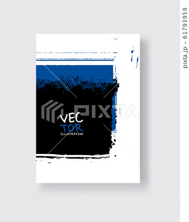 Black blue ink brush stroke on white background. Black blue ink brush stroke on white background. 61793959