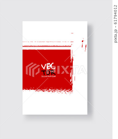 Black red ink brush stroke on white background. Black red ink brush stroke on white background. 61794012