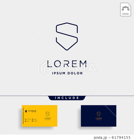 Letter S SS Shield Logo Design Simple Vectorのイラスト素材 [61794155] - PIXTA