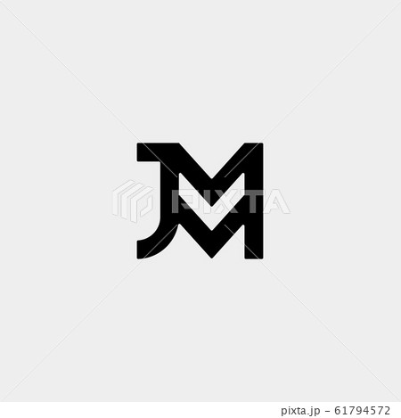 Letter Jm Mj M J Monogram Logo Design Minimal Iconのイラスト素材