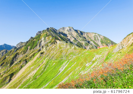 秋の五竜岳登山 （白岳から五竜岳・五竜山荘を望む） 61796724