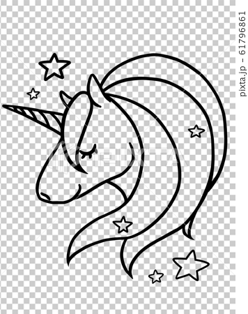 Unicorn Line Drawing Stock Illustration