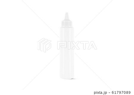 Blank white plastic tall bottle mock up, front view 61797089