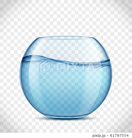 Glass aquarium with water and without fish 61797554