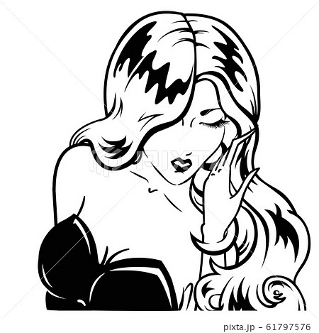 Vintage blonde pin up woman portrait 61797576