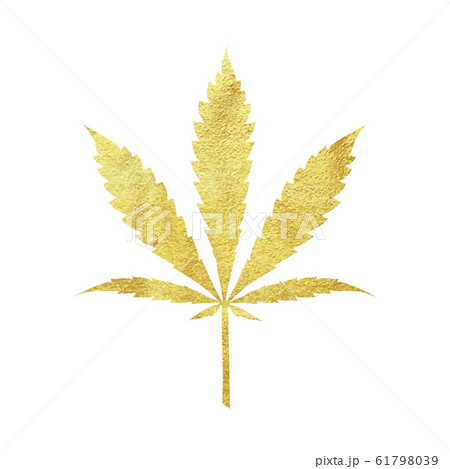 Gold Cannabis Leaf Vectorのイラスト素材