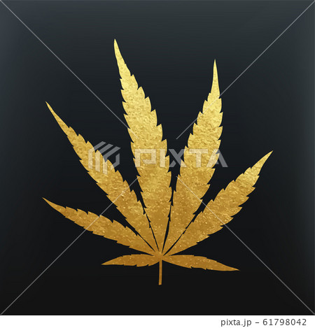 Gold Cannabis Leaf Vectorのイラスト素材