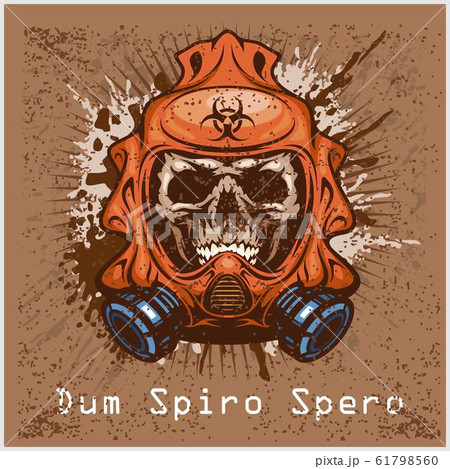 post-apocalypse sign with skull, grunge vintage... - Stock Illustration  [61798560] - PIXTA