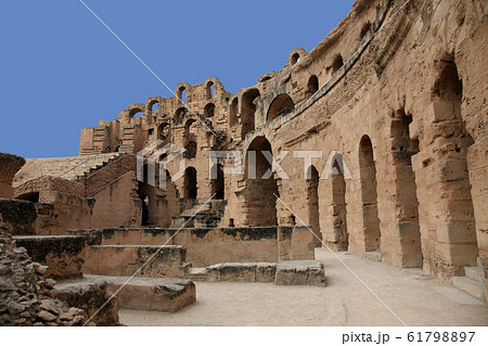 The amphitheater in El-Jem, Tunisia The amphitheater in El-Jem, Tunisia 61798897