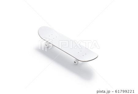 Blank white wood skateboard mock up, side view 61799221