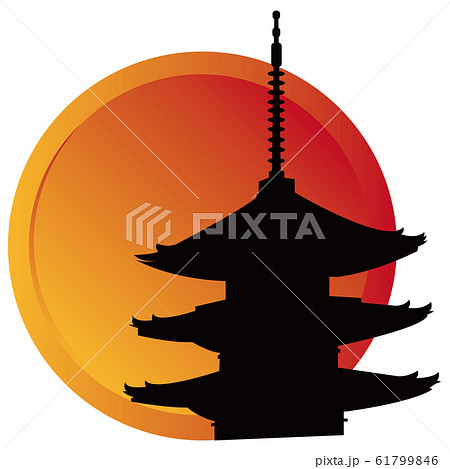 京都　日本　日の丸 61799846