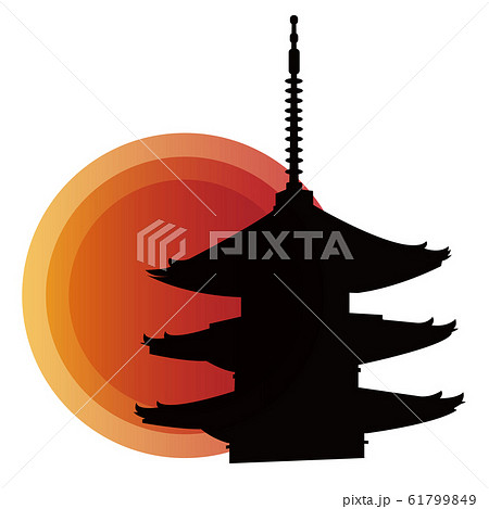 京都　日本　日の丸 61799849