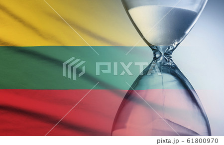 Hourglass over the flag of the Lithuania Hourglass over the flag of the Lithuania 61800970