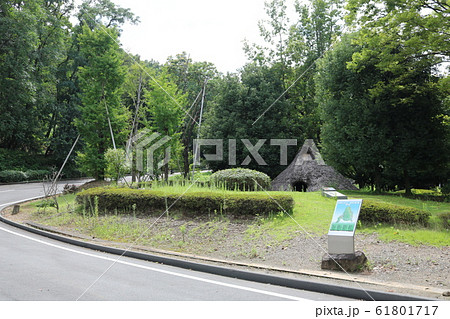 ■ 山梨県 甲斐風土記の丘・曽根丘陵公園 ■ 竪穴式住居   61801717