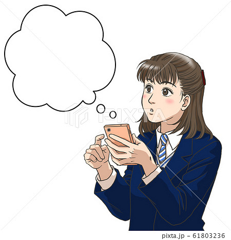 スマホを使う女子高校生 61803236