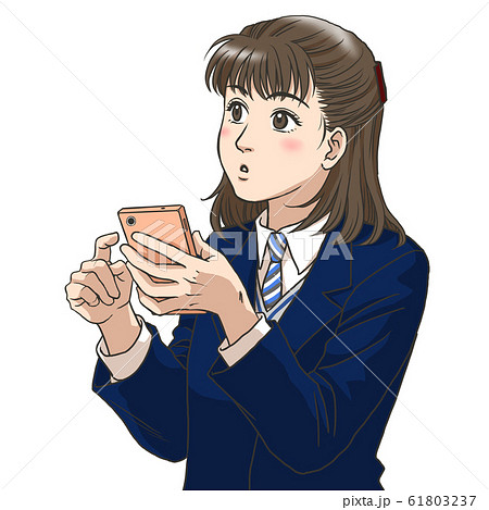 スマホを使う女子高生 スマホを使う女子高生 61803237