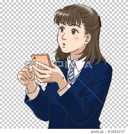 スマホを使う女子高生 スマホを使う女子高生 61803237