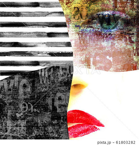 Mixed media. Contemporary art fashion woman 61803282